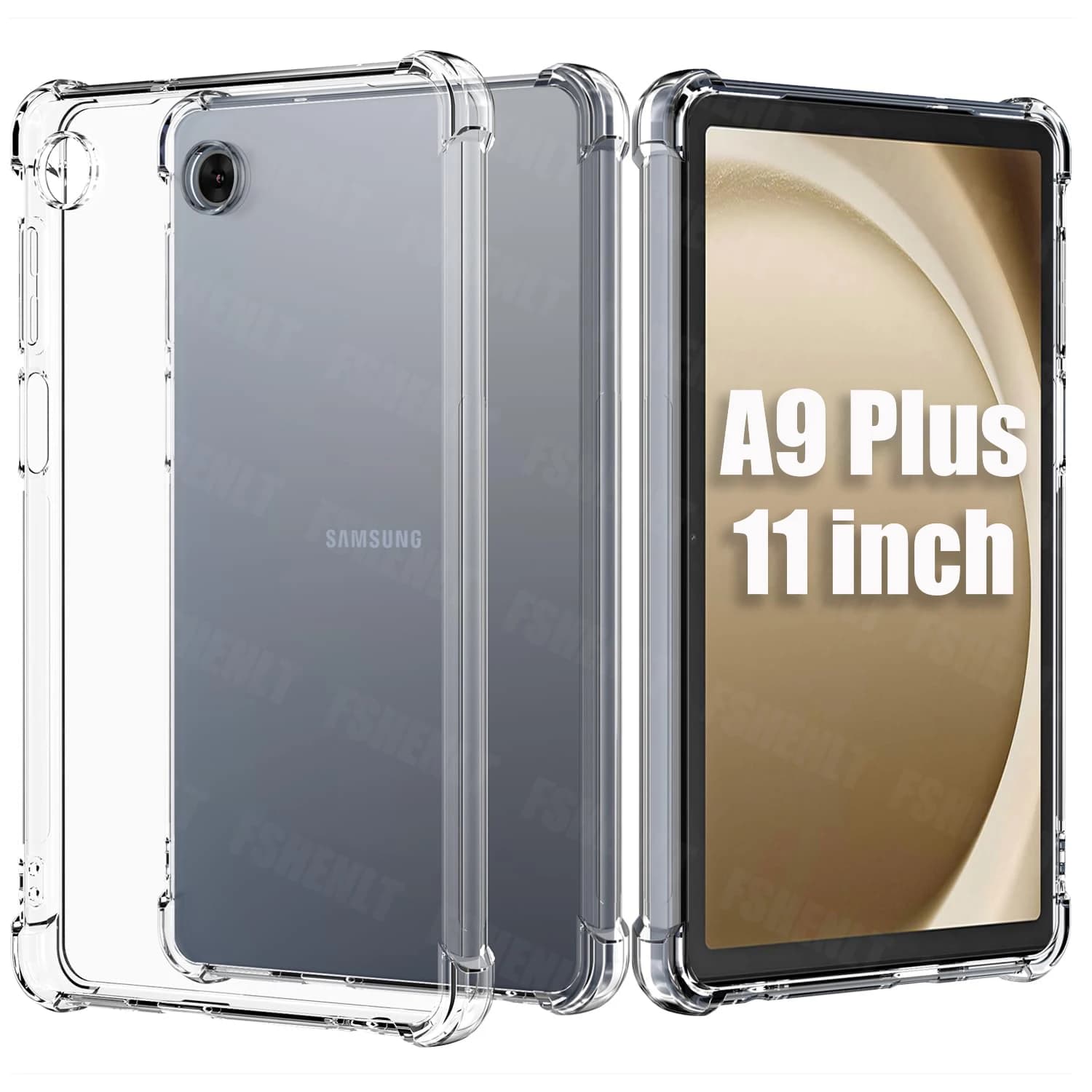 Case for Samsung Galaxy Tab A9+ A9 Plus 11 inch Flexible TPU Silicone Case Bumper with Reinforced Corners Transparent Protection