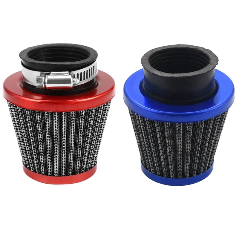 2 Pcs 38Mm Air Filter Intake Induction Kit For Off-Road Motorcycle ATV Quad Dirt Pit Bike Head Cleaner, Red & Blue