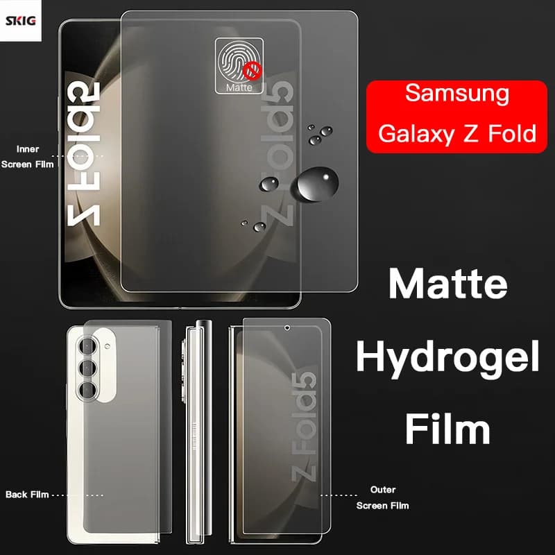 4 In 1 Matte Hydrogel Soft TPU Film For Samsung Galaxy Z Fold 5 4 3 2 5G Inner Outer Hinge Sticker For Fold5 Screen Protector