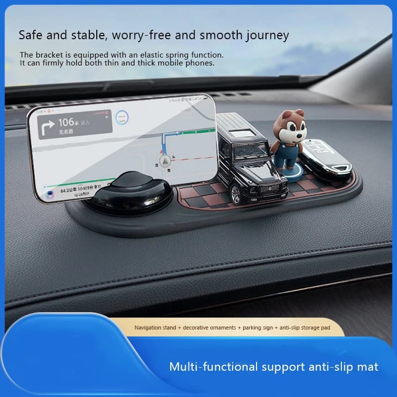 2 in 1 Dashboard Anti Slip Mat with Phone Mount 360-Degree Rotation Car Phone Holder Non-Slip Adhesive Mat for Car