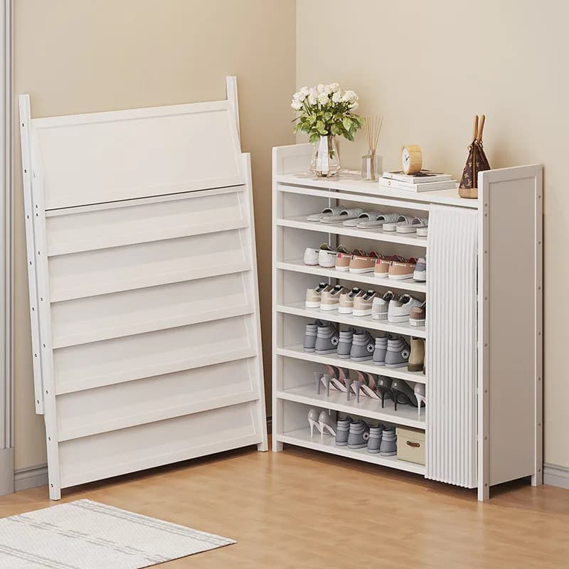 Home Multi-layer Folding Shoe Rack Free Installation Dustproof Shoe Rack Rental House Simple Foldable Organizing Shoe Shelves