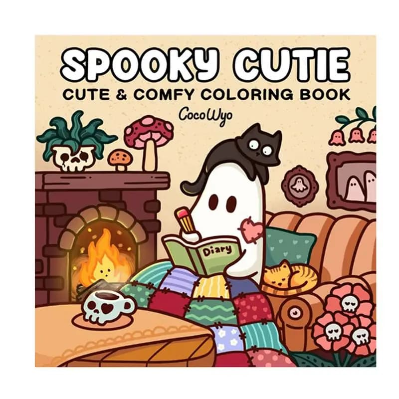 Halloween Coloring Book Cute Coloring Book Featuring Adorable Creepy Creatures Painting Toys for Relaxation and Stress Relieving