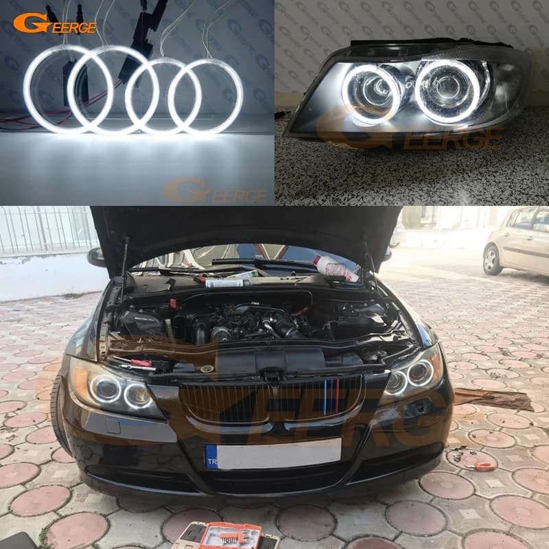 Excellent Ultra Bright CCFL Angel Eyes Halo Rings Kit Day Light Car Styling For BMW 3 Series E90 E91 2005 2006 2007 2008 Pre LCI
