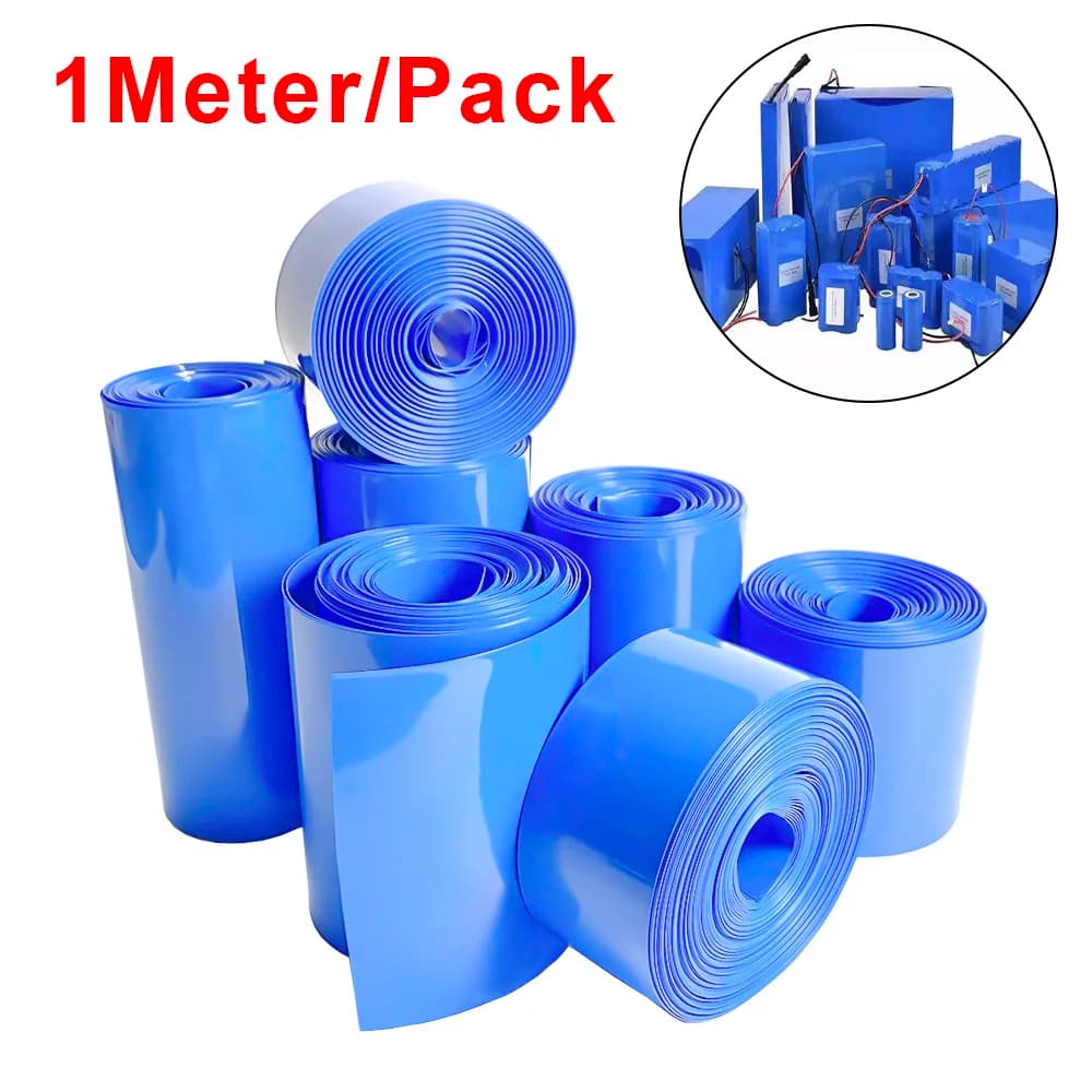 1m/pack PVC Heat Shrink Tube Blue Shrink Insulated Shrink Tubing For Production Of 18650 Battery Packs Cable Sleeve Multi Sizes