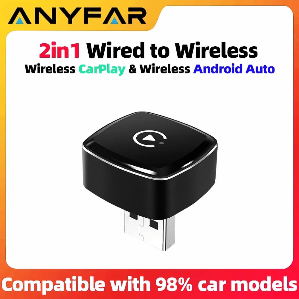 2in1 Wireless CarPlay Dongle Wireless Android Auto Adapter AI Smart Box For Car With Wired CarPlay Car Intelligent Systems