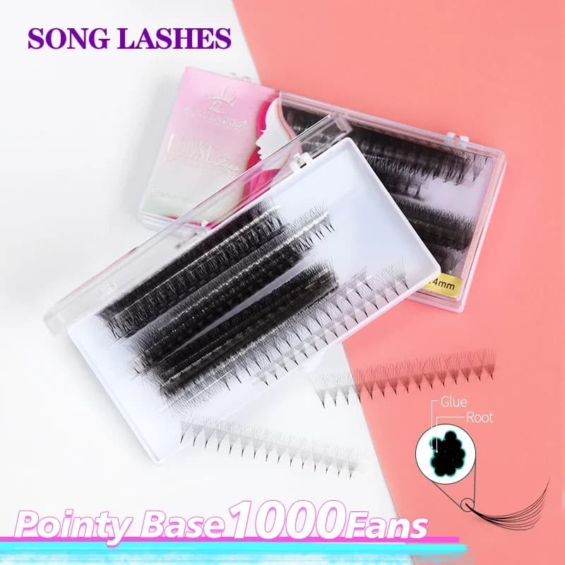SONG LASHES handmade ultra speed volume fan eyelashes loose premade volume fans extra dark matte black fan eyelashes