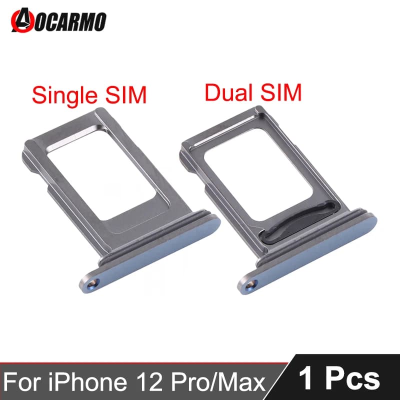 1Pcs/Lot SIM Card Tray For iPhone 12 Pro / 12Pro Max SIM Holder Single Dual Slot Replacement Parts