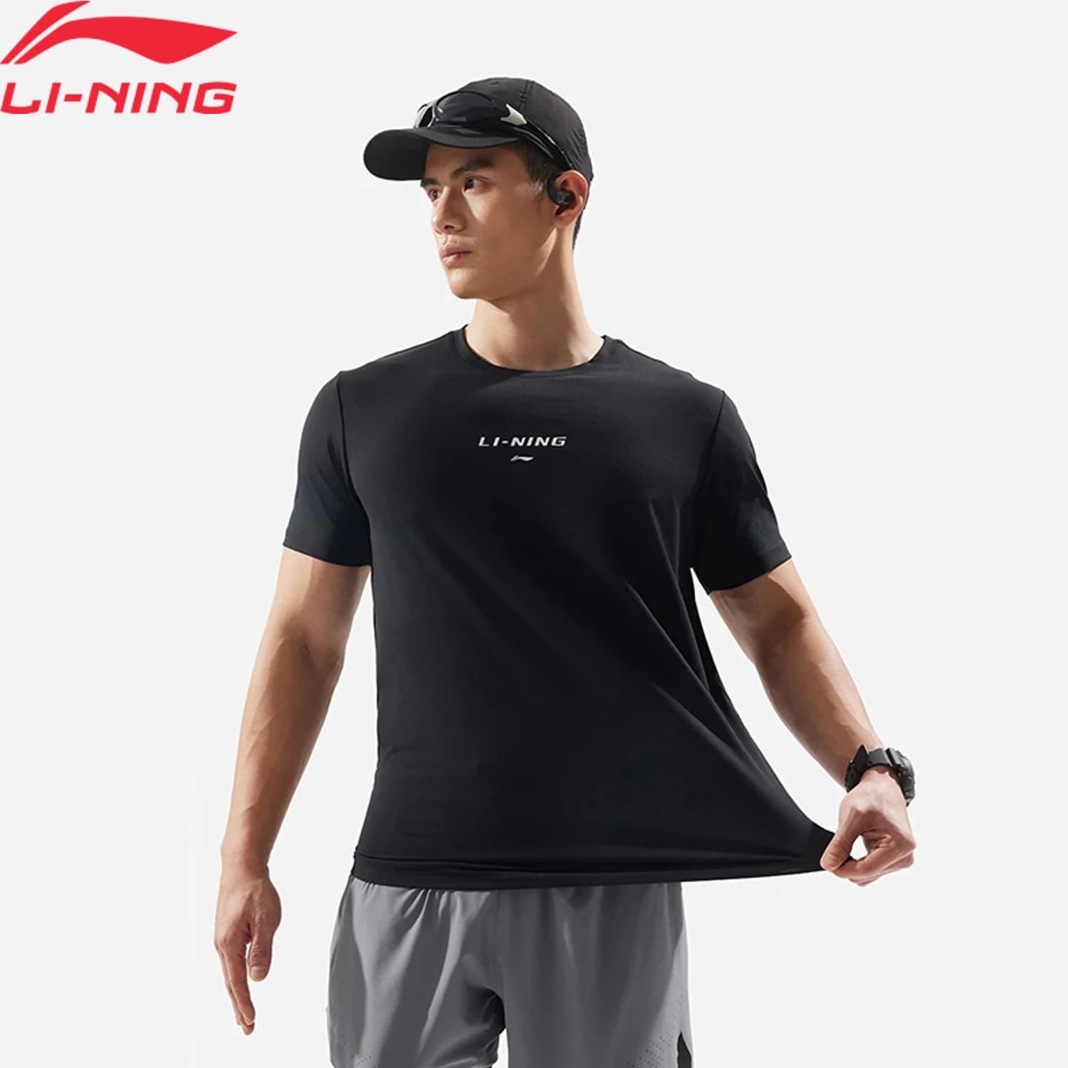 Li-Ning Men Training Sports T-Shirt AT DRY ULTRA Regular Fit 100%Polyester Fitness LiNing Short Sleeve Tee Tops ATSV115