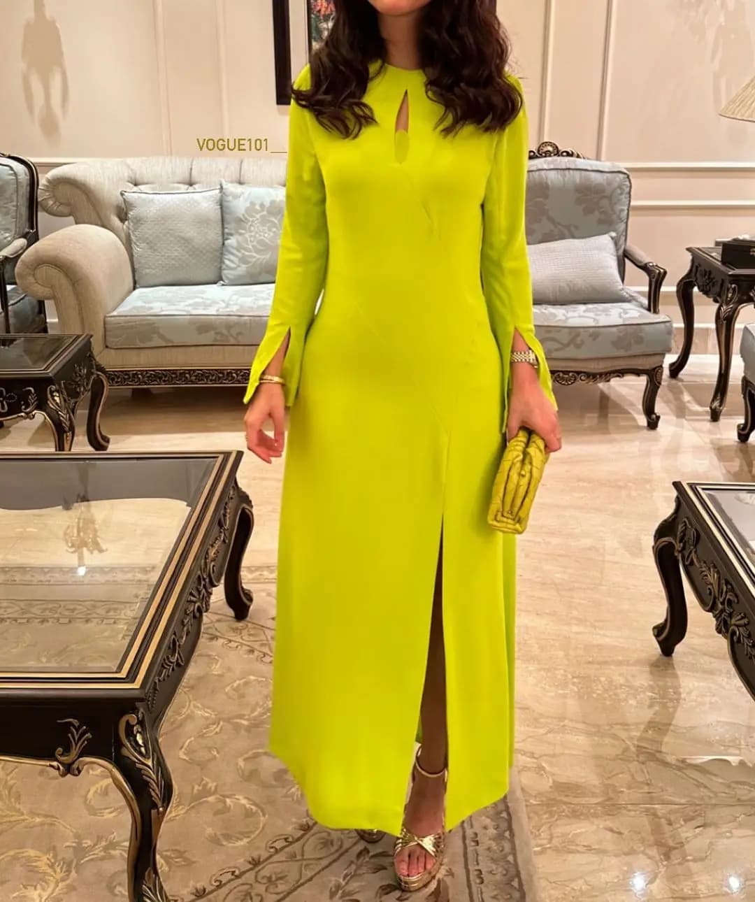 Customized Long Sleeves Prom Dresses O-Neck Pleated Ankle Length Side Split Party Dresses vestidos de fiesta