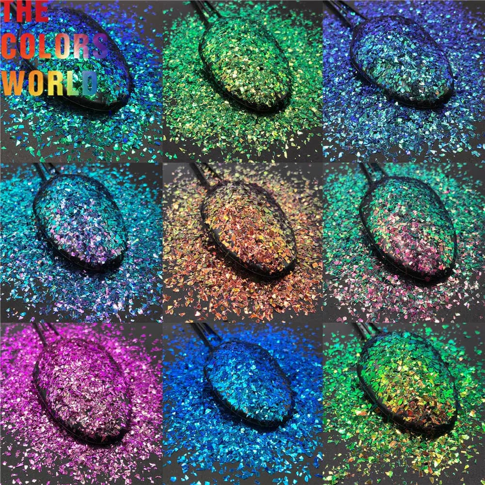 TCT-350 Chameleon Color Shift Mylar Shard Irregular Nail Glitter Nail Art Decoration Makeup Tumblers Crafts Festival Accessories