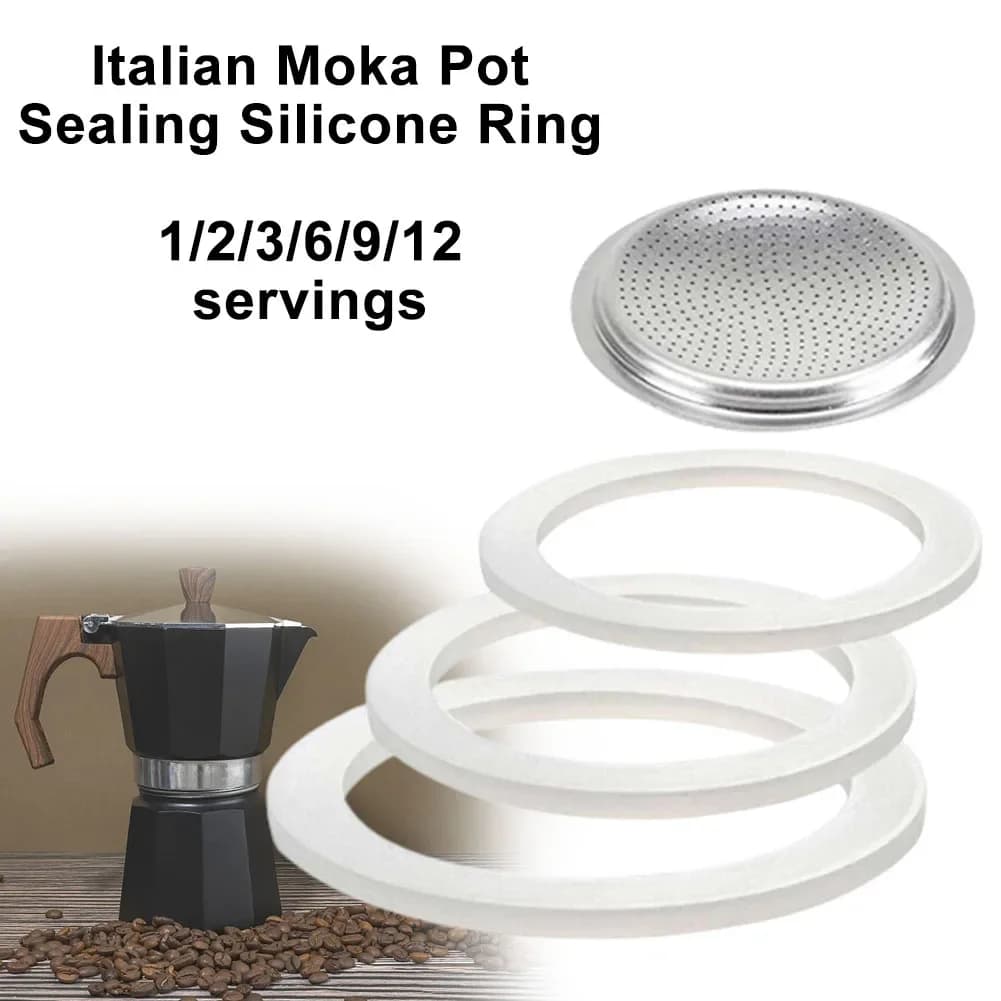 Coffee Silicone Ring Italian Moka Pot Flexible Washer Gasket Ring Coffeeware Replace For Cups Moka Pot Espresso Coffee Makers