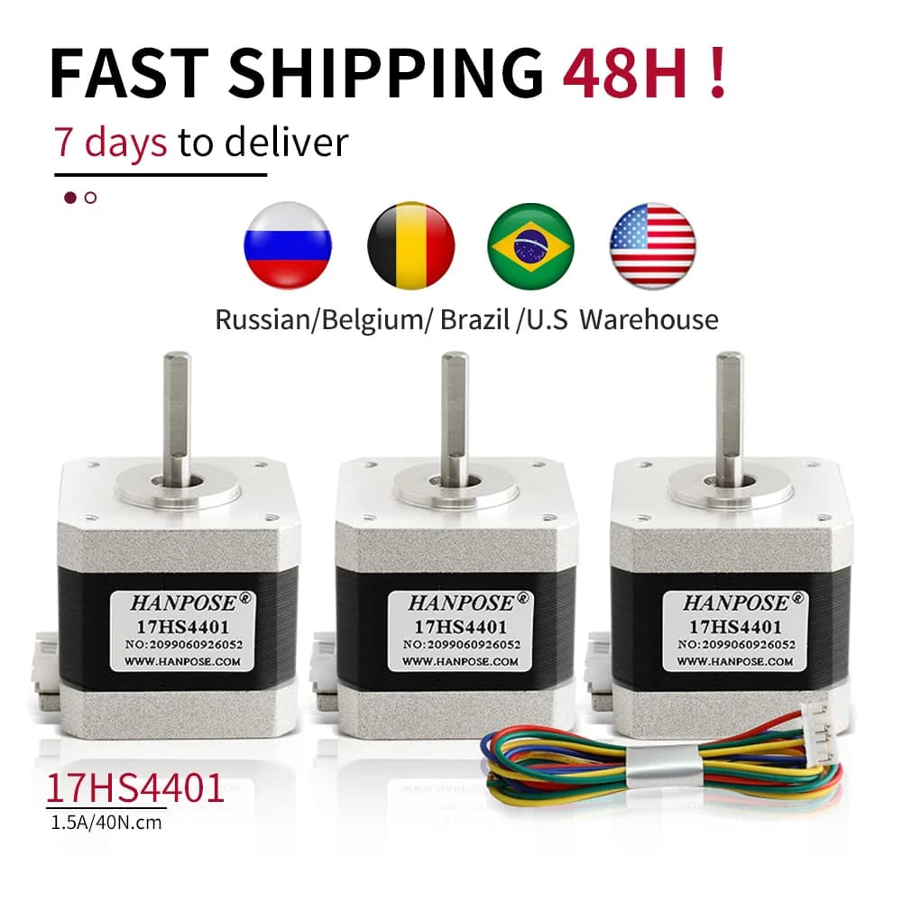 Nema17 Stepper Motor 42 motor 40mm 42BYGH 1.5A (17HS4401) motor 4-lead  for 3D printer stepper motor Nema 17