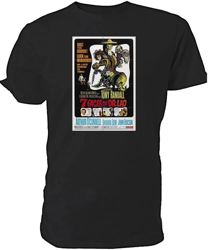 7 Faces of Dr. Lao Classic Movie Poster T Shirt, DTF print choice size/cols