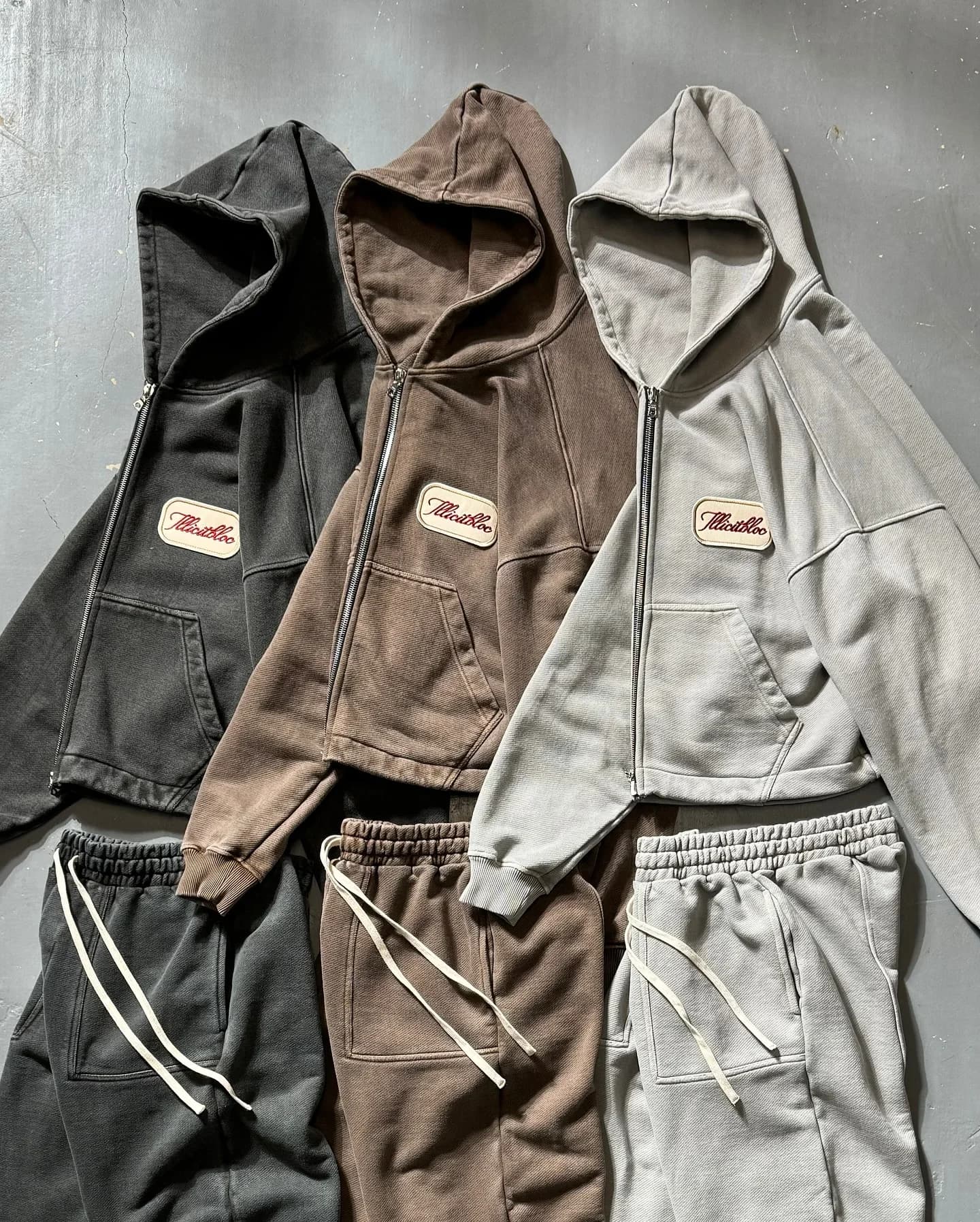 Casual Fashion American Solid Color Cotton Oversized Sweatshirt Men Two Piece Harajuku Joker Slacks Jogging Pants Tracksuits