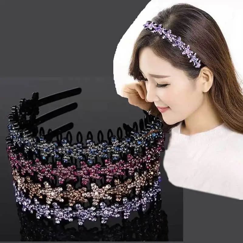 New Fashion Hot Selling Exquisite Luxurious Rhinestone Crystal Flower Headband HairBand for Women Girl Hair Accessories Headwear