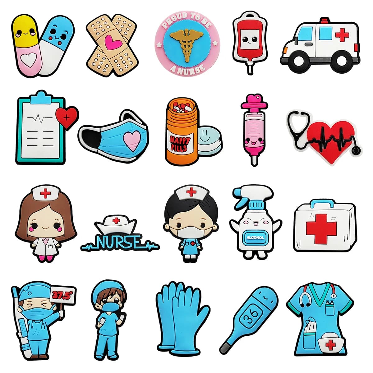 New Arrivals Cute Medical Doctor Shoe Charms for Crocs Accessories Sandals Shoe Decorations Pins Kids Women Favor Gift