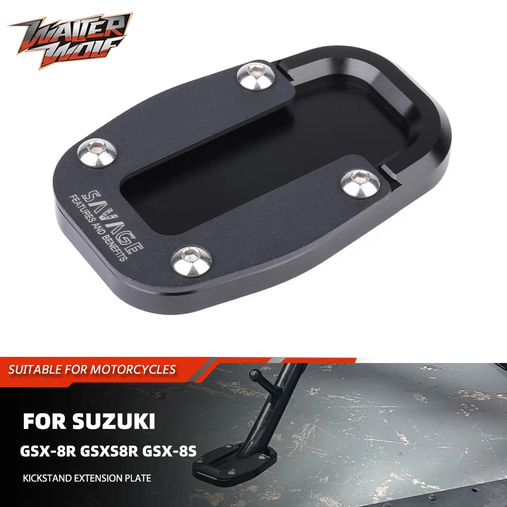 2024 For Suzuki GSX-8R GSXS8R GSX-8S Side Stand Pad SideStand Motorycle Accessories Footrest Kickstand Extension Plate GSX 8S 8R