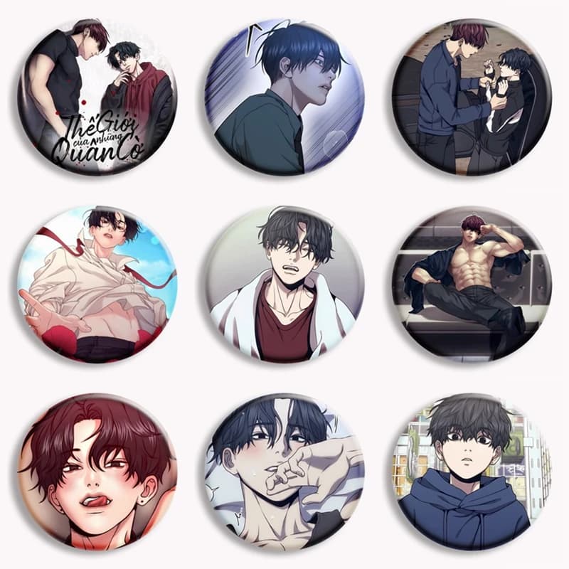 Korean BL Manhwa The Pawn's Revenge Anime Button Pin Creative Comic Boyslove Manga Brooch Badge Bag Accessories Fans Collect