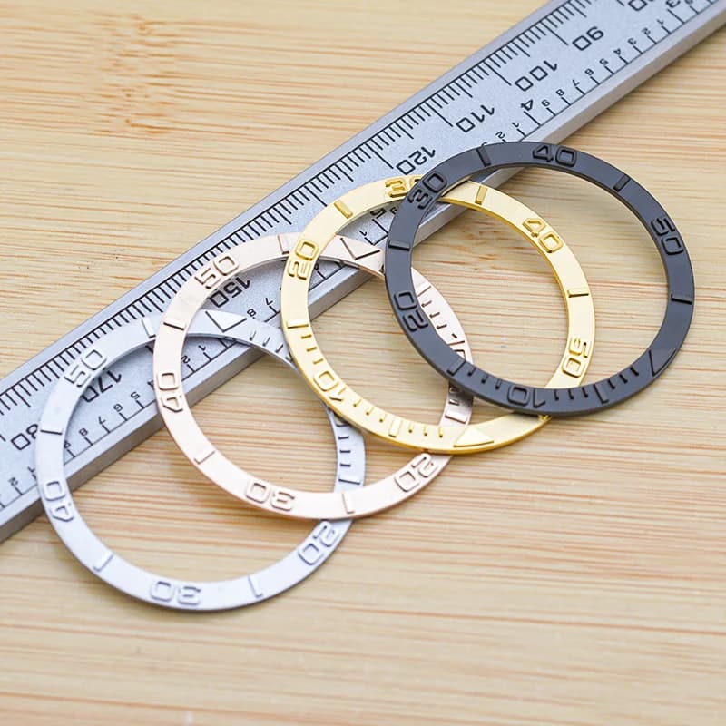 Mod 38mm*31.6mm Fashion Copper Watch Bezel Insert Fits Seiko SKX007 SKX009 SRPD Watch Case NH35 NH36 Movement Watch Parts