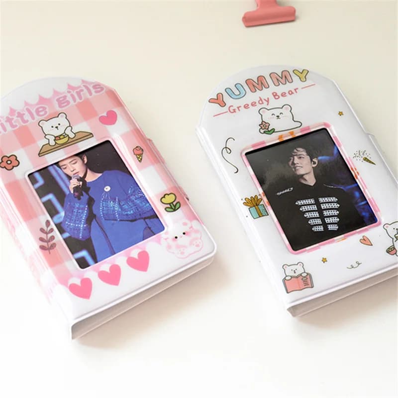 Strawberry Bear Cute Cartoon 3 Inch Postcard Card Book Kpop Idol Album Photo Card Organizer Booklet Collection Card Photo Album