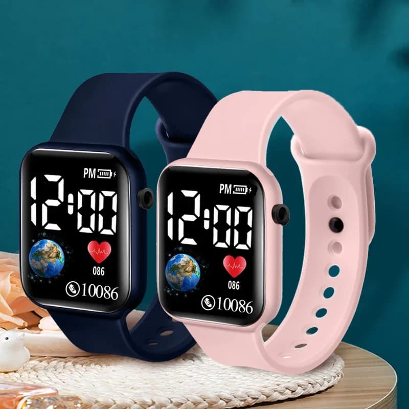 YIKAZE Kids Watches LED Digital Kids Watch Silicone Strap Cartoon Electronic Wristwatch Sports Clock for Boys and Girls Gifts