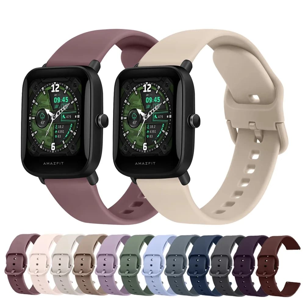 20mm Silicone Strap for Amazfit GTS 4 2 Mini/GTS 3/2e Band for Amazfit Bip 3 Pro/Bip U Pro/Bip Lite/Bip S Lite Smartwatch Strap
