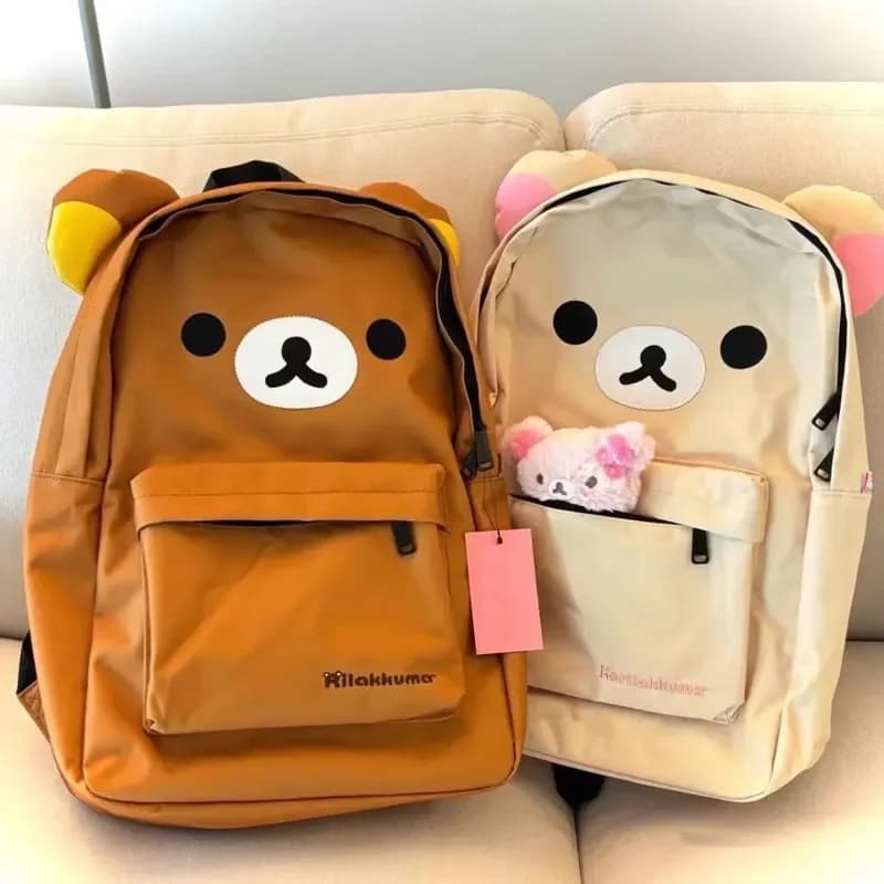 Kawaii Bear Rilakkumas Backpack Large Capacity Backpack Stylish Student School Bag Shoulder Bags Schoolbag Gift