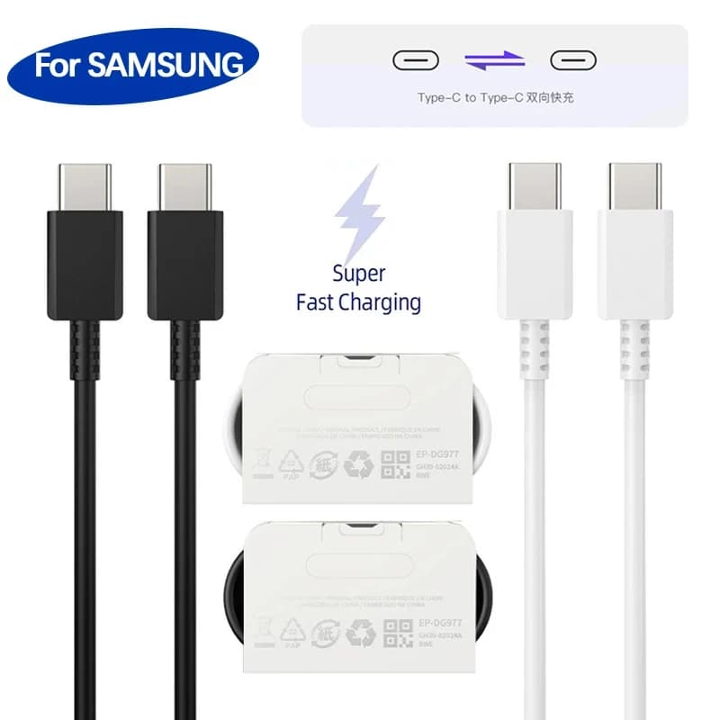 Original PD Cable For Samsung S22 S21 S20 FE S23 Ultra 45W Super Fast Charging A52 A53 A54 5G Note 20 Uitra 25W USB Type C Cable