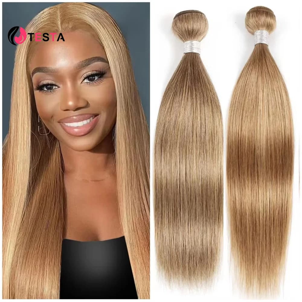 Straight Bundles Human Hair 613 Honey Blonde #8 Ash Blonde Color Human Hair Weaving 100% Remy Human Natural Hair Extensions