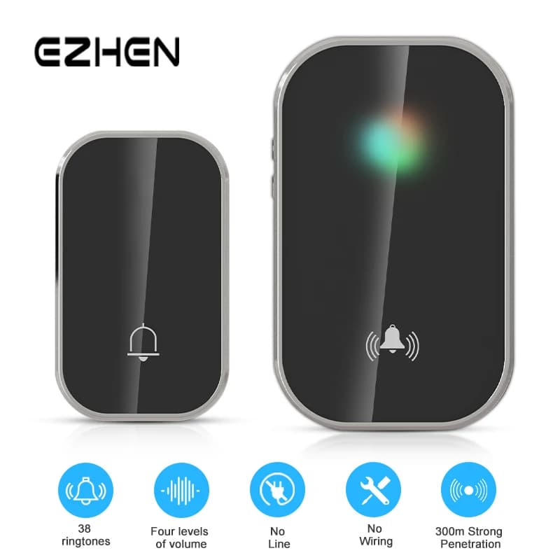 Wireless Doorbell US EU Plug 1000ft/300M Remote Door Bells Cordless Door Chime Kit 36 Chimes 4 Adjustable Volume For Home Office