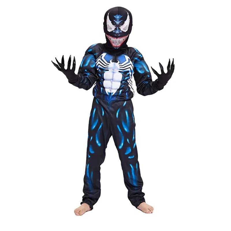 Kids Venom Muscle Costume Cosplay Superhero Suit Disguise Carnival Party Clothing