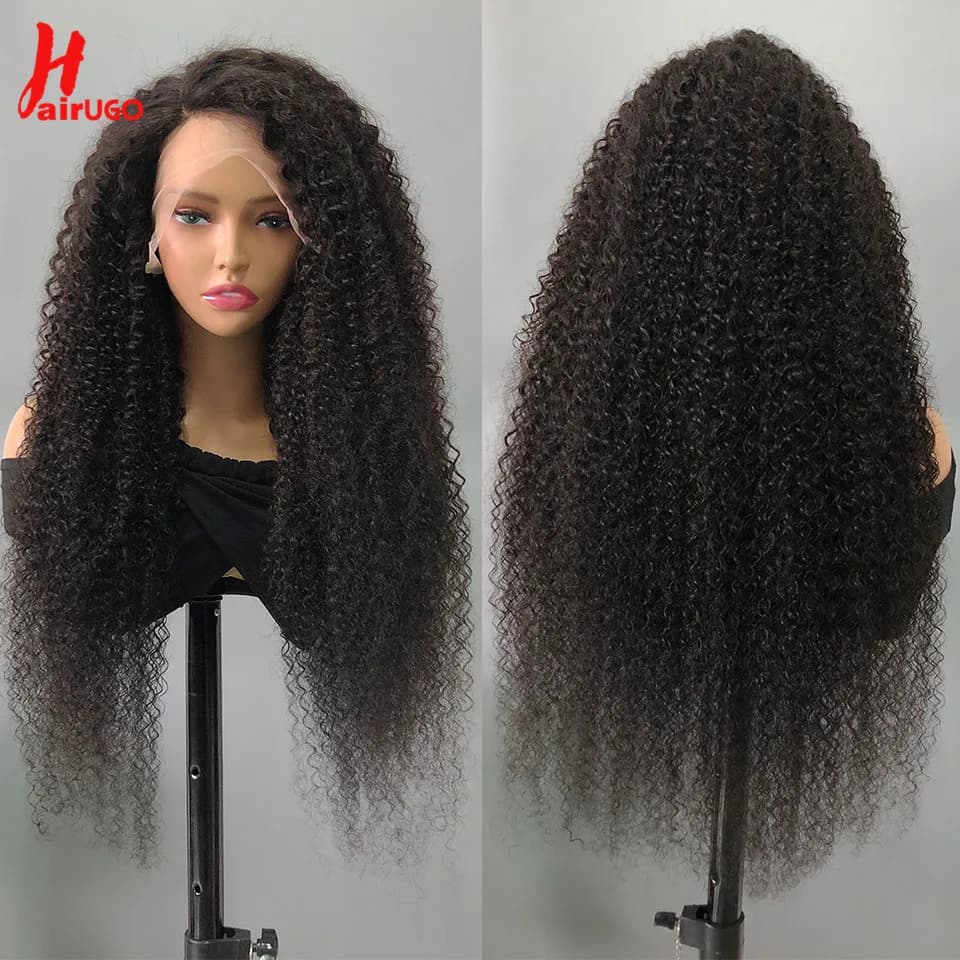 HairUGo 13*4 Lace Front Human Hair Wigs 13x4 Jerry Curly Lace Front Wigs For Women Non-Remy Brazilian Curly Lace Wigs Human Hair