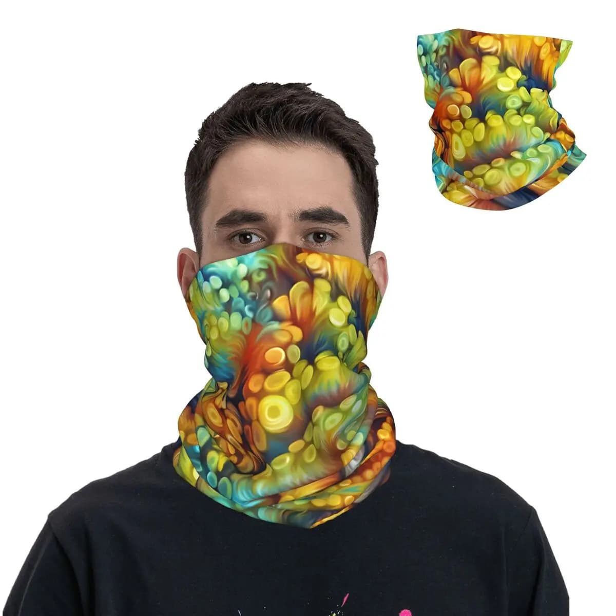 Colorful Tentacles Bandana Neck Gaiter Printed Motor Motocross Wrap Scarf Balaclava Riding Unisex Adult Windproof