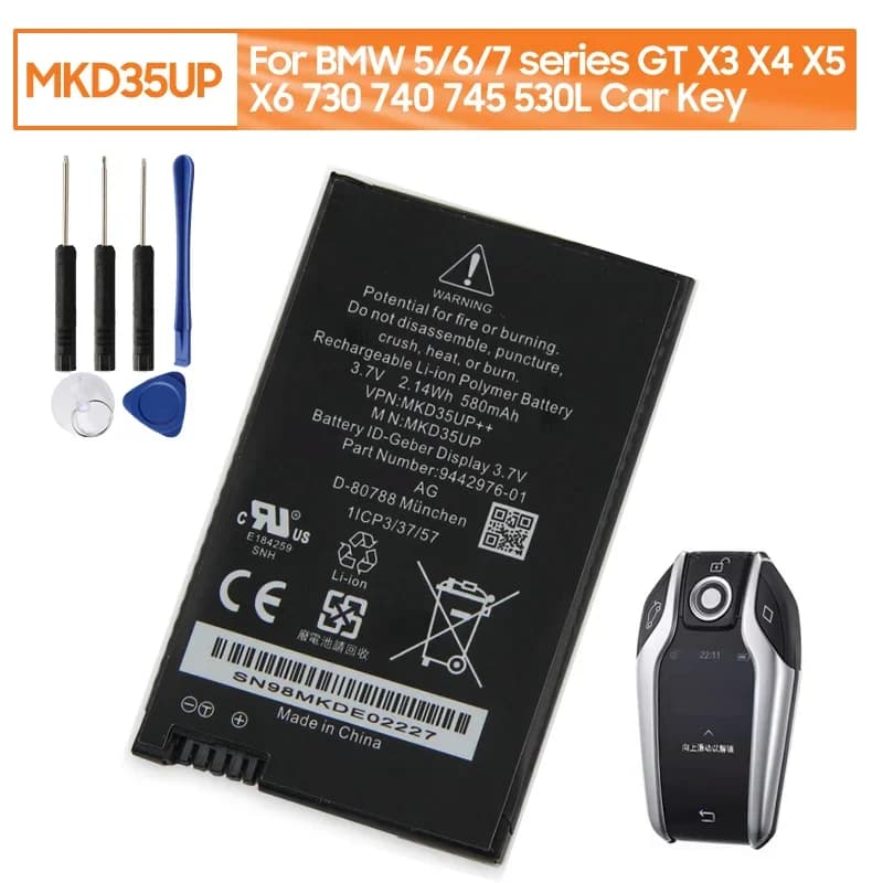 NEW Rechargeable Battery MKD35UP For BMW 5 6 7 Series GT X3 X4 X5 X6 730 740 745 530 Display Remote Control Car Key Battery