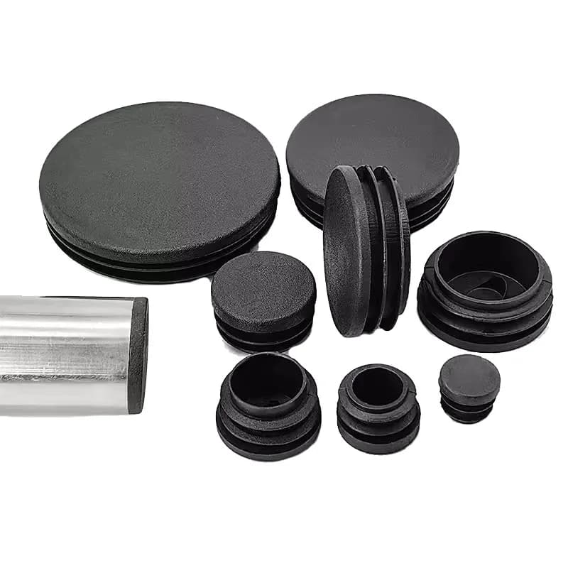 Tube Pipe Inserts Plug Bung Insert Stopper for Chair Leg Pipe Tapon Tubo Redondo Black Round Plastic Blanking End Cap