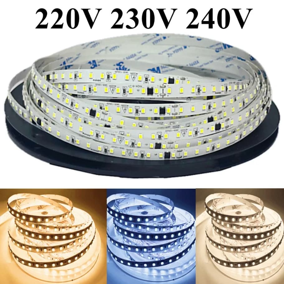 AC220V 230V LED Strip 120LEDs/m 2835 Home Strip High Brightness Ice Blue Green Yellow Pink Flexible And Cuttable Soft Lamp Bar