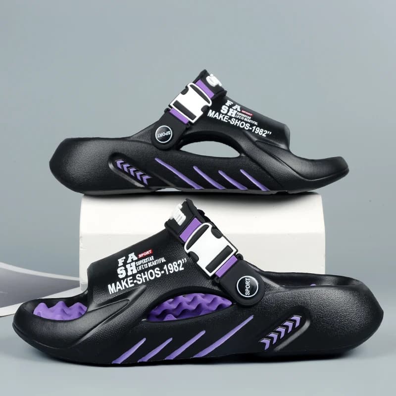 New Men's Slippers Indoor Outdoor Sandals Beach Massage Comfortable Soft Slides Casual Shoes Home Men's Sandals Big Size 46 47