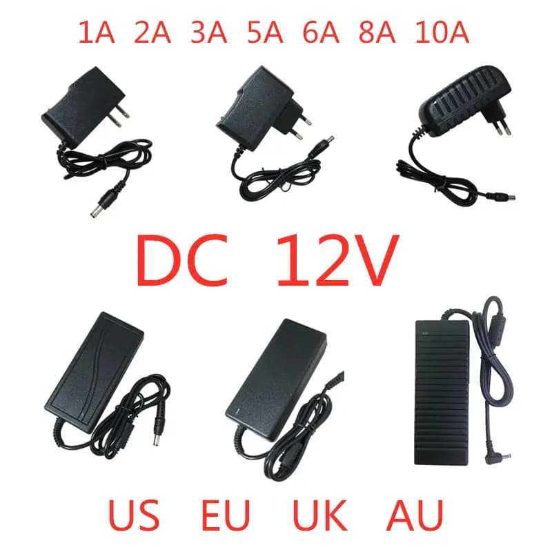 AC 100V-240V DC 12V 1A 2A 3A 5A 6A 8A 10A Power Supply Adapter 12 V Volt Lighting Transformer Converter For LED Strip Light CCTV