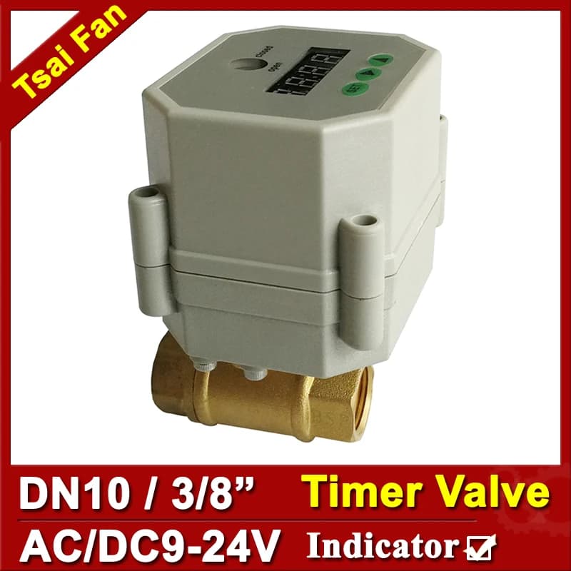 3/8'' brass Timer Valve NPT/BSP,  AC/DC 9-24V timer motorized valve for garden, Drain water and water control