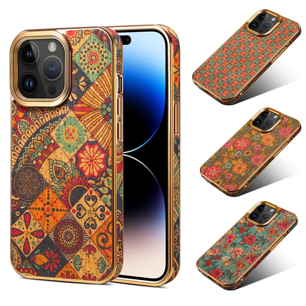 Luxury Plating Gold Glitter Cover for iphone 14 PRO MAX 12 13 PRO MAX Vintage Plaid Daisy Rose Flower Case for iphone 15 PRO MAX