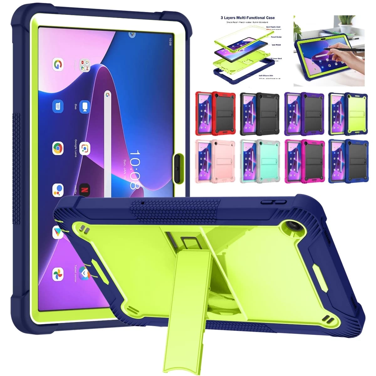 Armor Stand Case For Samsung Galaxy Tab A11+ SM-X230 X236 A9 Plus SM-X210 SM-X216 X218 Cover A11 A9 8.7 SM-X110 SM-X115 Tablet