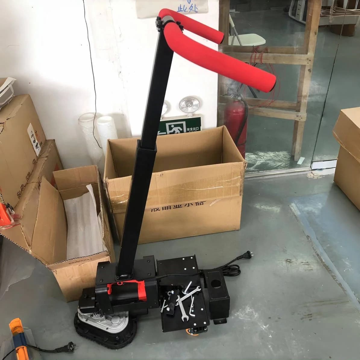 small Concrete Floor Grinder Bracket Portable Floor Polishing Machine Handcart Polisher Barrow