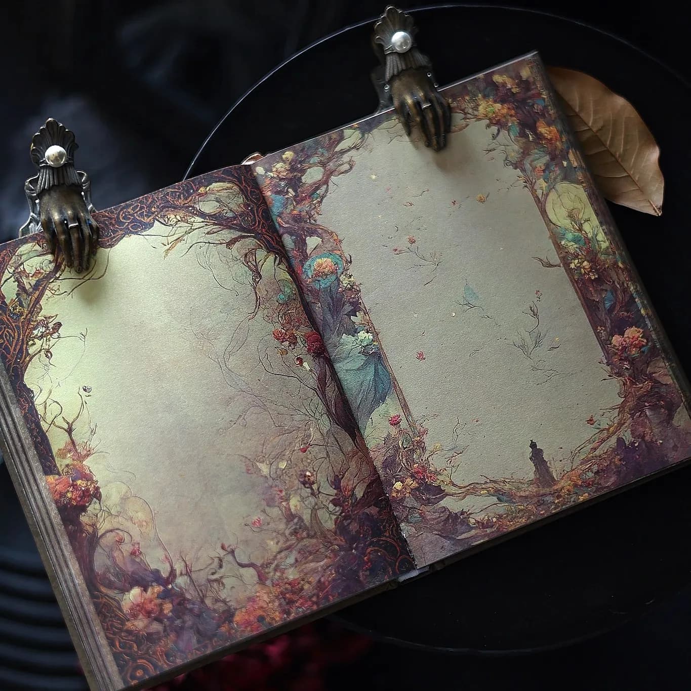 Full-color inner pages hardcover notebook collection-grade romantic flowers scrapbook girl gift beautiful notepad retro diary