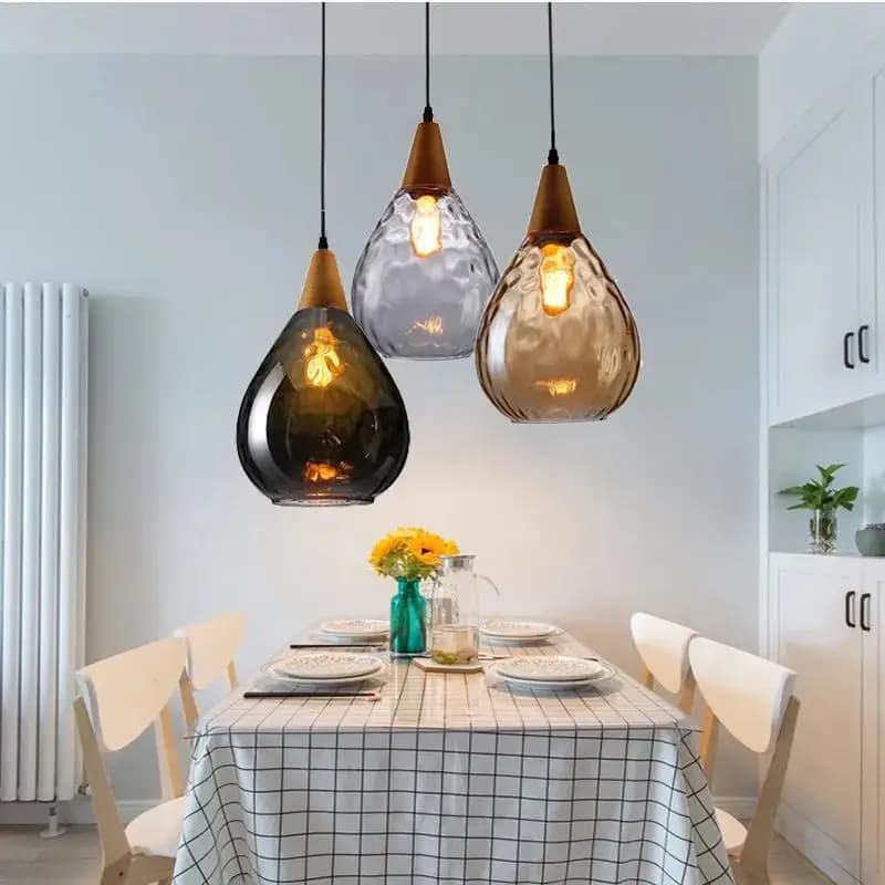 Vintage Loft Glass Pendant Light Industrial Style Water Droplet Shaped Lamps Personalized Home Indoor Lightig Fixture