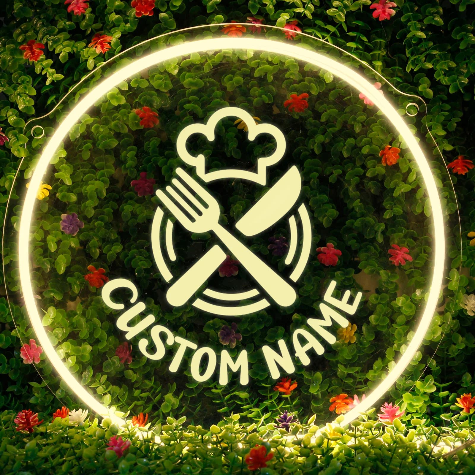 1PC Round Shape USB Power Customized Name Sturdy And Transparent Neon Night Lamp Acrylic Board Bright For Cafe Bar Resturant