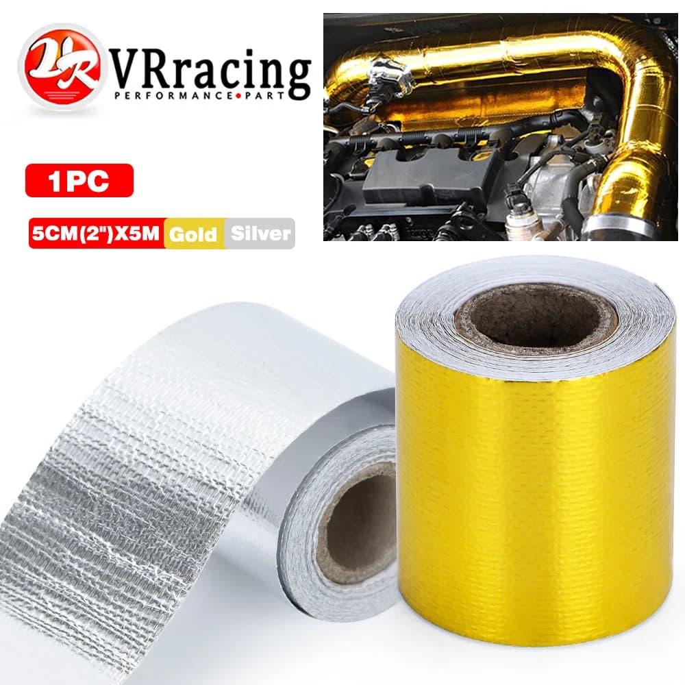 VR - 2"x1 2 5 10 Meter Aluminum Reinforced Tape Adhesive Backed Heat Shield Resistant Wrap Intake For BMW VR1613