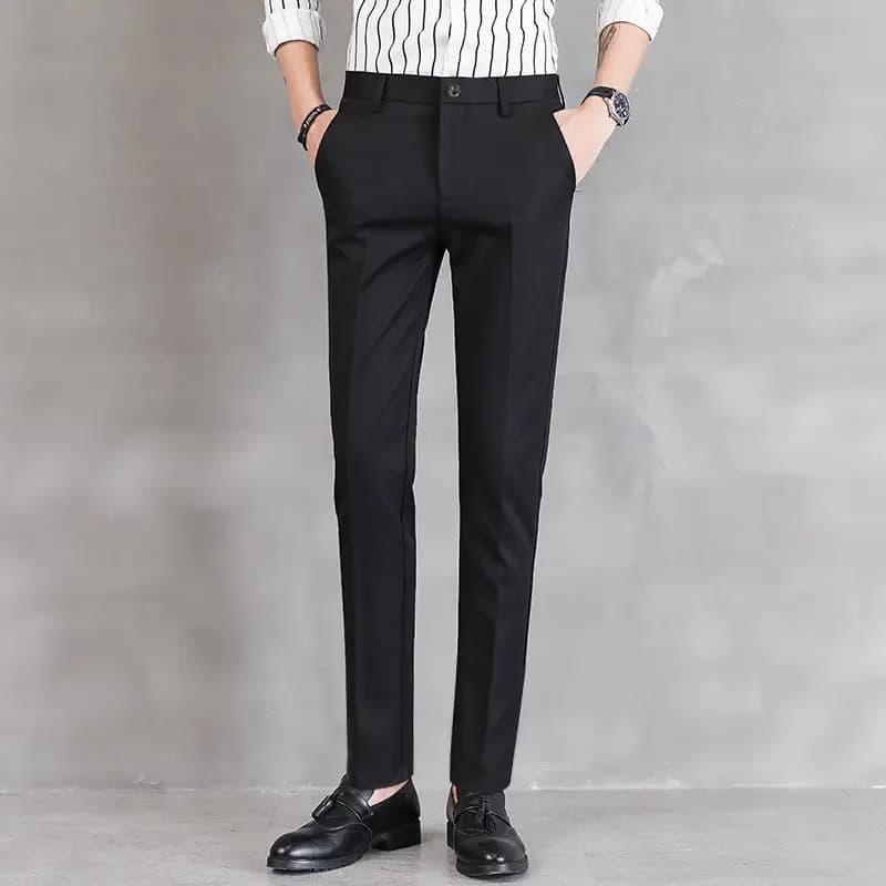 Male Suit Trousers Plus Big Size Social Tailoring Men's Summer 9 Cropped Pants Straight Business Spring Clothes Elegant Luxury