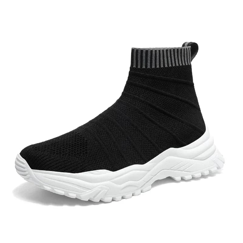 Breathable thick soled men's and women's casual sports socks shoes high top running non-slip shoes large size ankle boots 36-48