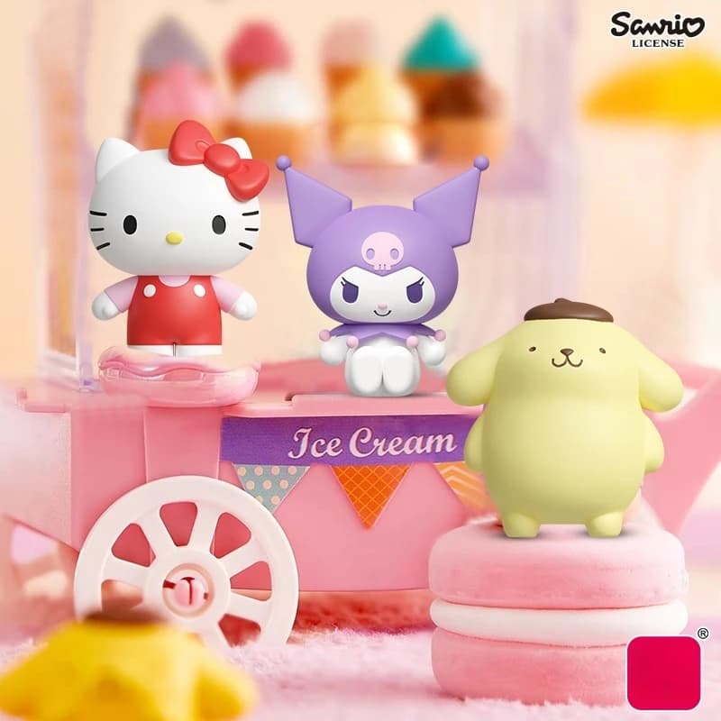 Authentic Sanrio Family Creative Mini Grain Blind Box Toys Anime Figures Pochacco Hangyodon Kuromi Pompompurin Ornament Toy Gift