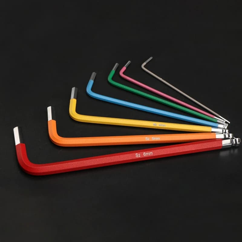 7Pcs/set Color Coded Ball-End Hex Allen Key Sleeve Hand Tools For Car Bicycle Accessories